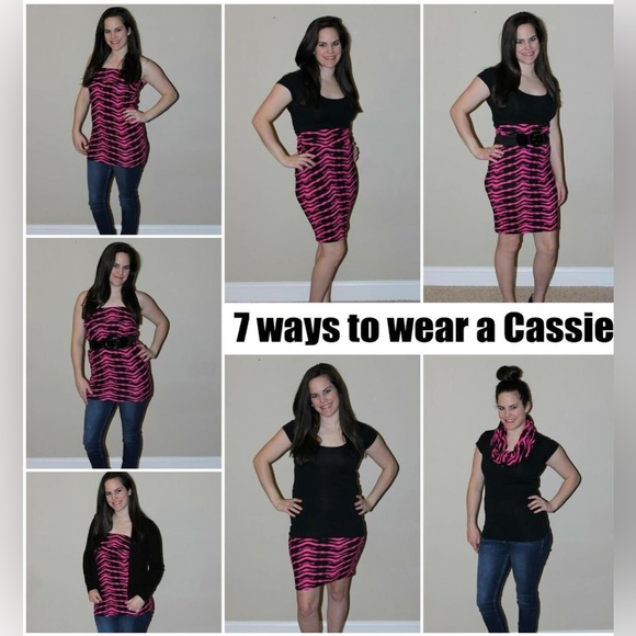 Cassie LuLaRoe Black and Purple Patterned pencil Skirt - Picture 6 of 6
